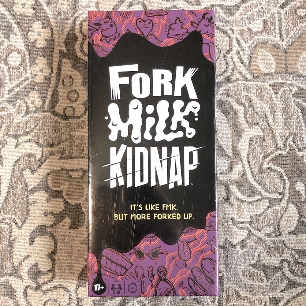 NIB Fork Milk Kidnap Game - An Adult Party Game of Questionable Choices
